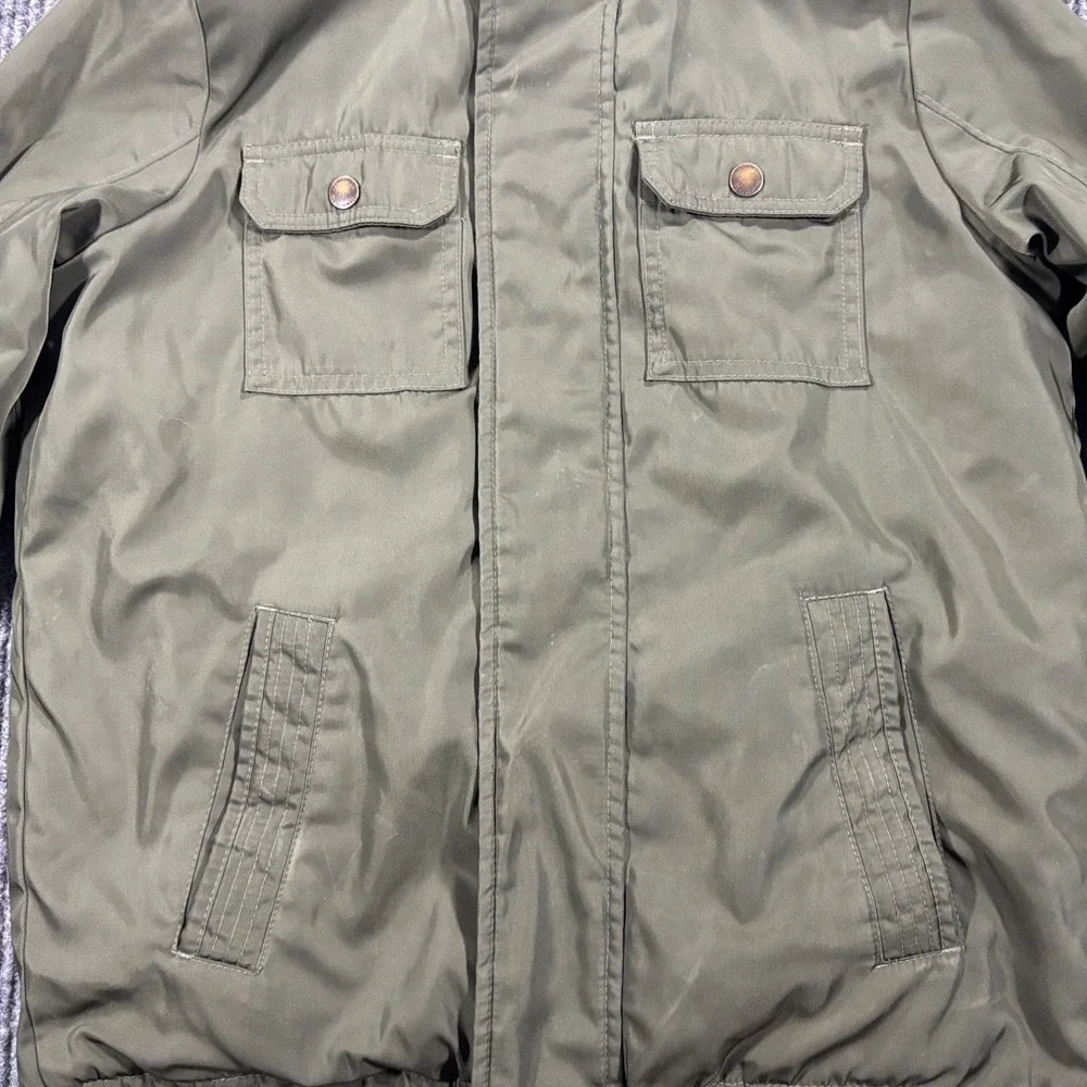 Abercrombie Kids Hooded Jacket Kids Size 11/12 Olive Green Sherpa Lined 232J1067